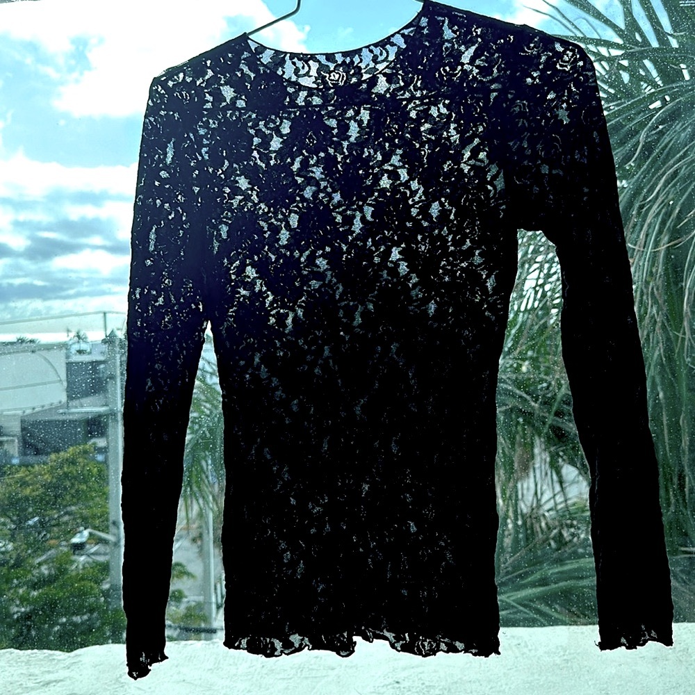 Black Lace Long Top